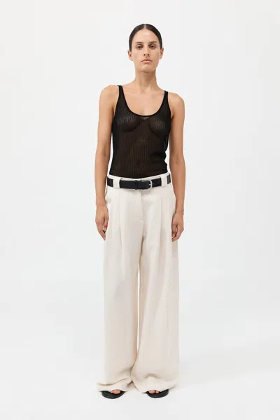 St Agni Wide Leg Pleat Pants In Tofu