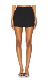 St Agni Wide Waistband Mini Skirt In 黑色
