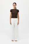 St Agni Wide Waistband Pants In Salt