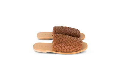 St Agni Women's Corfu Woven Slider Sandal In Vintage Tan In Brown