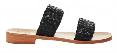 St Agni Women's Piers Woven Slide Sandal In Black In Multi