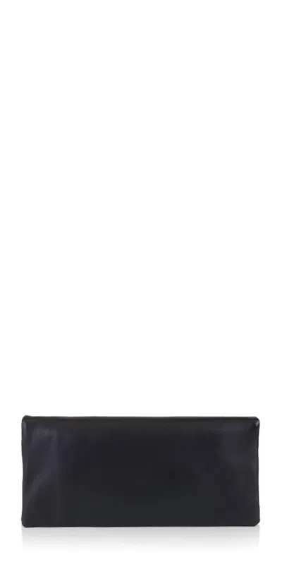 St Agni Women's Soft Clutch In Black Leather