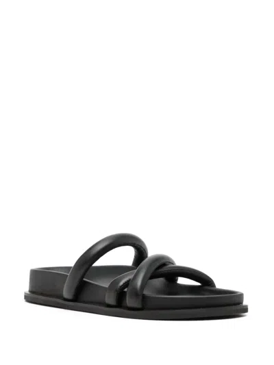 St Agni Women's Soft Cross Strap Slide In Black