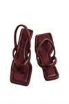 St Agni Women Thong Heel Sandal In Plum In Burgundy