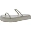 St Agni Womens Leather Slip On Platform Sandals In Gray