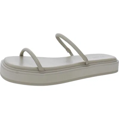 St Agni Womens Leather Slip On Platform Sandals In Gray