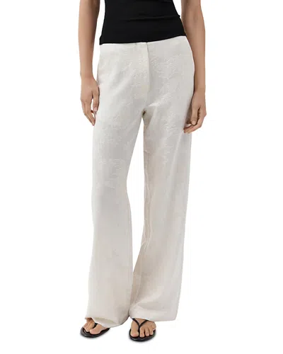 St Agni Wool & Silk Jacquard Pants In White