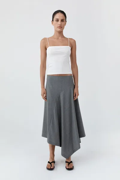 St Agni Wool Asymm Skirt In Pumice