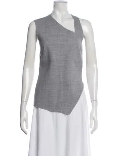 Pre-owned St Agni Wool Asymmetrical Top In Grey