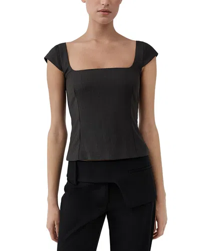 St Agni Wool Blend Cap Sleeve Top In Gray
