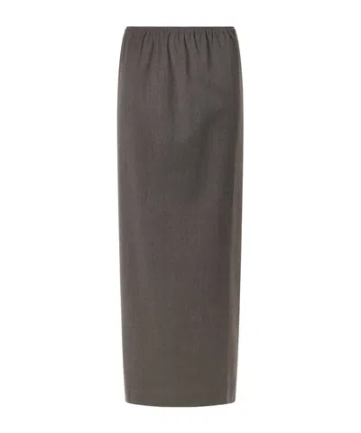 St Agni Wool Blend Midi Skirt In Green