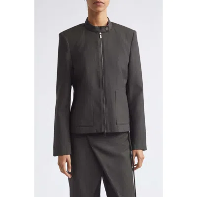 St Agni St. Agni Wool Blend Moto Jacket In Black