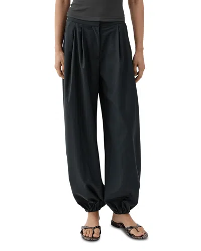 St Agni Wool Blend Tailored Balloon Pants In Dark Vetiver