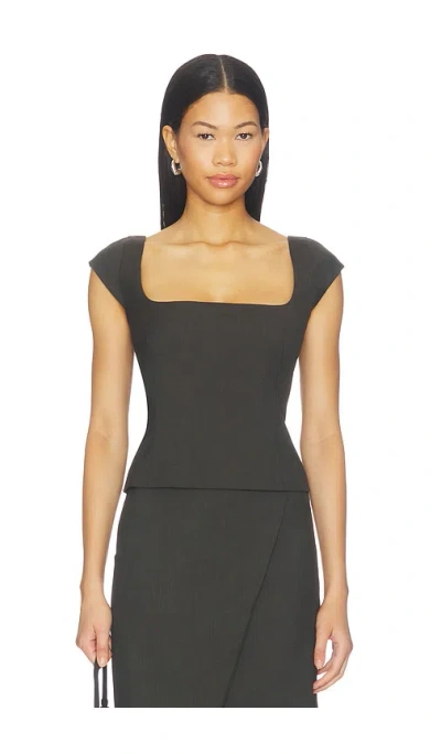 St Agni Wool Cap Sleeve Top In Brown