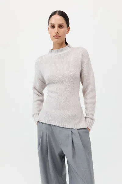 St Agni Wool Cashmere Blend Tie Back Jumper In Mist