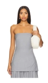 St Agni Strapless Wool-blend Tunic Top In 仿旧