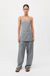 St Agni Strapless Wool-blend Tunic Top In Grey