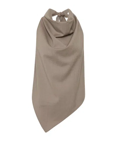 St Agni Wool Cowl Backless Top In Brown