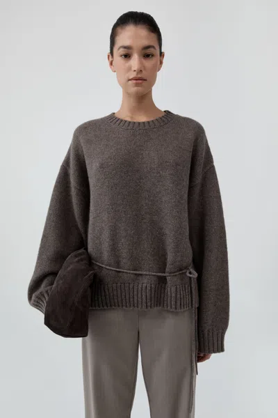 St Agni Wool Crew Neck Jumper In Brown