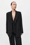 St Agni Wool Double Layer Blazer In Black