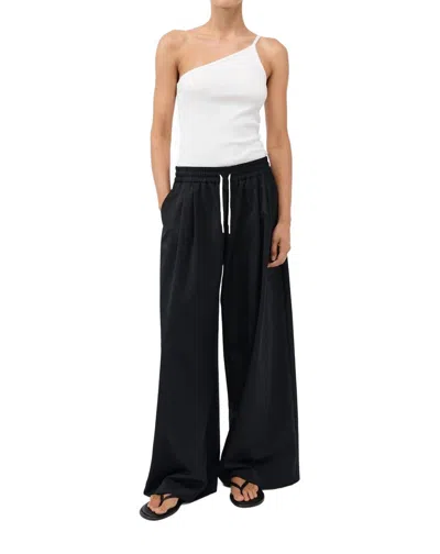ST AGNI WOOL DRAWSTRING PANTS IN BLACK