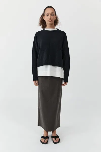 St Agni Wool Everyday Skirt In Brown