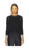 St Agni Wool Fine Line Cardigan In Black