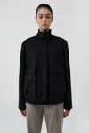 St Agni Wool Longline Bomber Jacket In Black