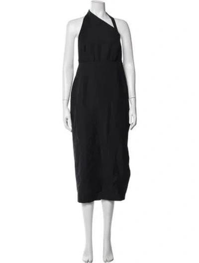 Pre-owned St Agni Wool Midi Length Dress In Black
