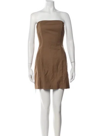 Pre-owned St Agni Wool Mini Dress In Brown