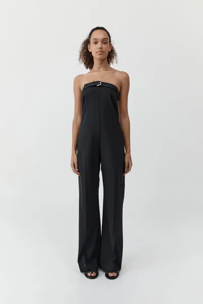 St Agni Wool Pinstripe Deconstructed Jumpsuit