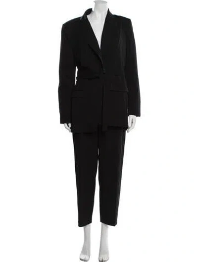 Pre-owned St Agni Wool Pleated Accents Pantsuit In Black