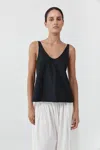 St Agni Wool Rouleau Tie Top In Dark Graphite