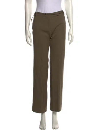 Pre-owned St Agni Wool Straight Leg Pants In Green