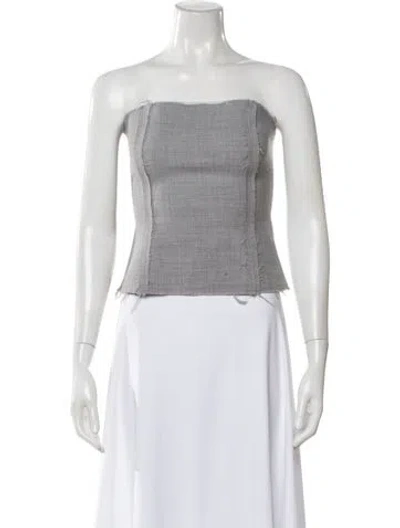 Pre-owned St Agni Wool Strapless Top In Gray