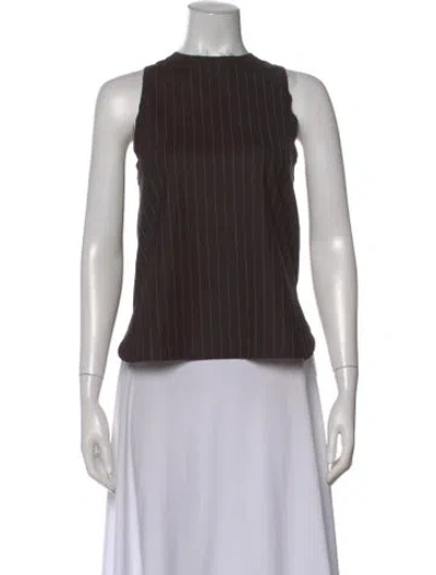 Pre-owned St Agni Wool Striped Top In Brown
