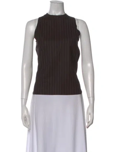 Pre-owned St Agni Wool Striped Top In Brown