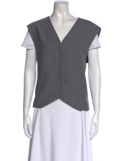 Pre-owned St Agni Wool Striped Top W/ Tags In Gray