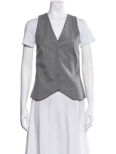 Pre-owned St Agni Wool Striped Vest In Gray