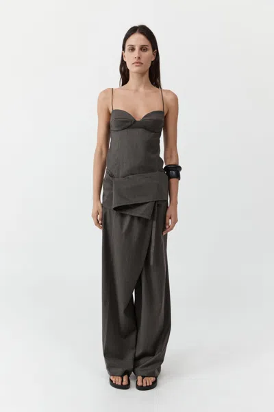 St Agni Wool Tailored Fisherman Pants In Brown