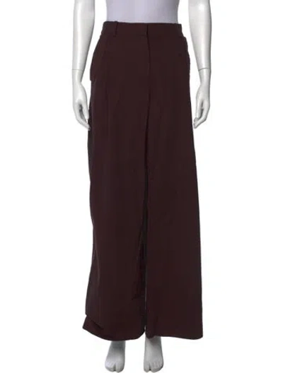 Pre-owned St Agni Wool Wide Leg Pants In Brown
