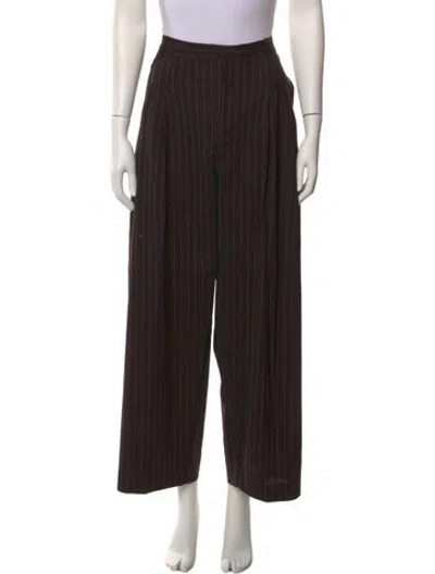 Pre-owned St Agni Wool Wide Leg Pants In Brown