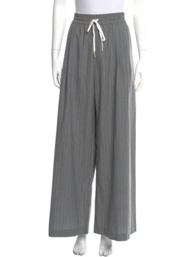 Pre-owned St Agni Wool Wide Leg Pants In Gray