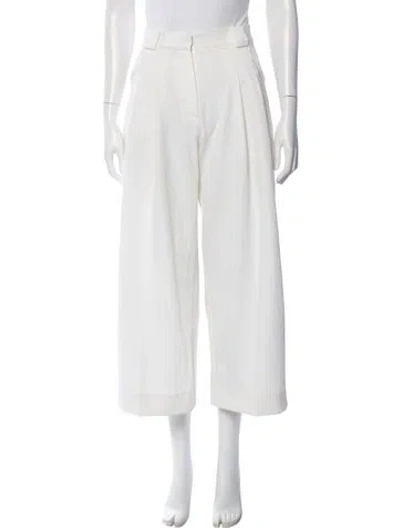 Pre-owned St Agni Wool Wide Leg Pants In White