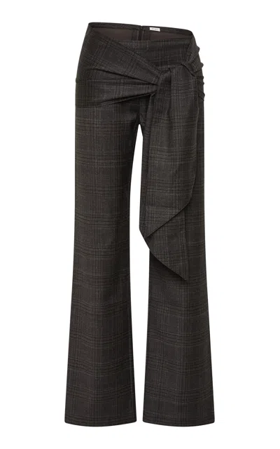 St Agni St. Agni Wool-blend '90s Tie-scarf Pants In Brown