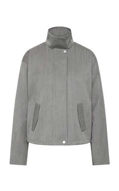 St Agni St. Agni Wool-blend Flight Jacket In Grey