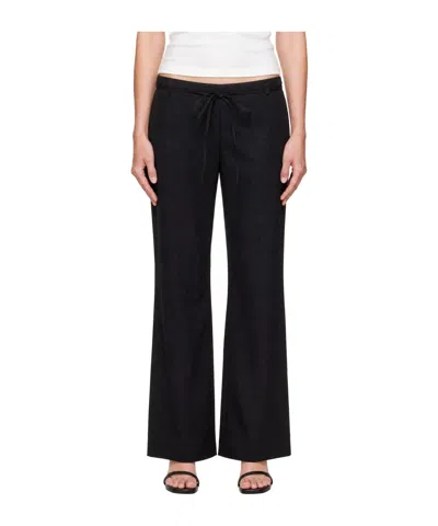 St Agni Wool-blend Pleated Casual Trousers In Black