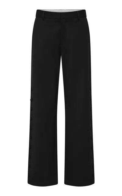 St Agni St. Agni Wool-blend Side Button Carter Trousers In Black