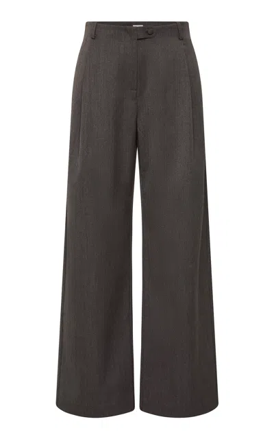 St Agni St. Agni Wool-blend Tab Pleat Pants In Blue