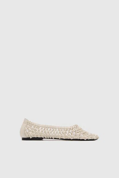 St Agni Woven Ballerina Flat In White